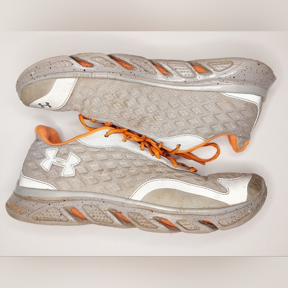 Gray and Orange Under‎ Armour Spine RPM Running Shoes Men Size 10 - Picture 2 of 6